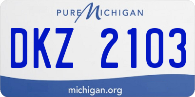 MI license plate DKZ2103
