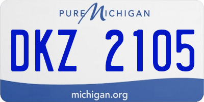 MI license plate DKZ2105