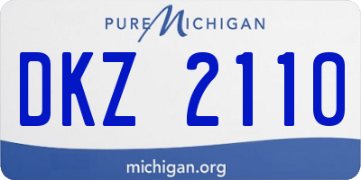 MI license plate DKZ2110