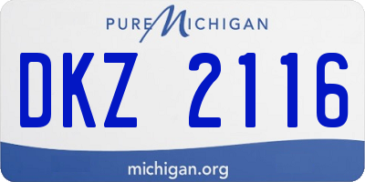 MI license plate DKZ2116