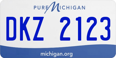 MI license plate DKZ2123
