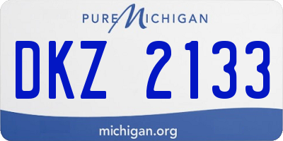 MI license plate DKZ2133