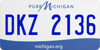 MI license plate DKZ2136