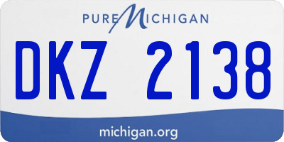 MI license plate DKZ2138