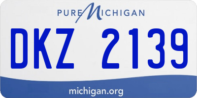 MI license plate DKZ2139