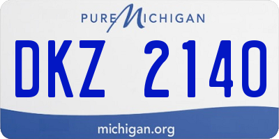 MI license plate DKZ2140