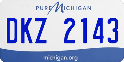 MI license plate DKZ2143