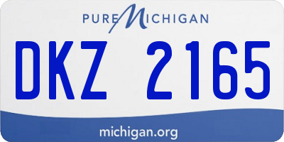 MI license plate DKZ2165