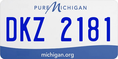 MI license plate DKZ2181