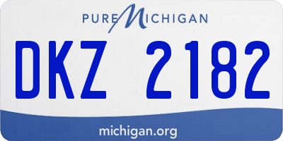 MI license plate DKZ2182