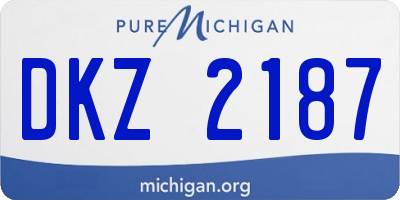 MI license plate DKZ2187