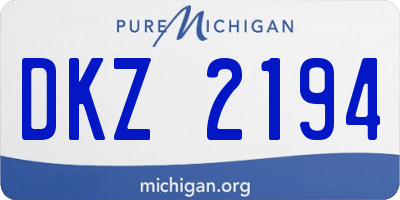 MI license plate DKZ2194