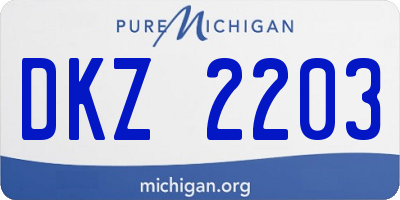 MI license plate DKZ2203