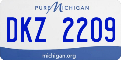 MI license plate DKZ2209