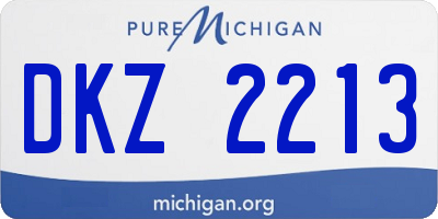 MI license plate DKZ2213