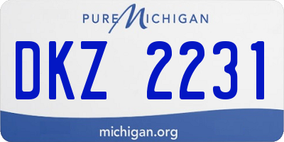 MI license plate DKZ2231