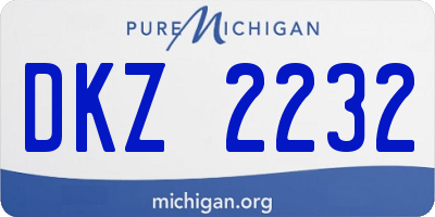 MI license plate DKZ2232