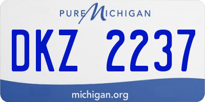 MI license plate DKZ2237