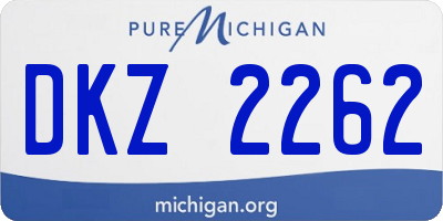 MI license plate DKZ2262