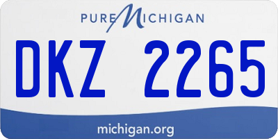 MI license plate DKZ2265