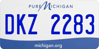 MI license plate DKZ2283