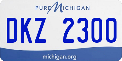 MI license plate DKZ2300