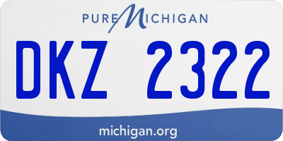 MI license plate DKZ2322