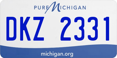 MI license plate DKZ2331