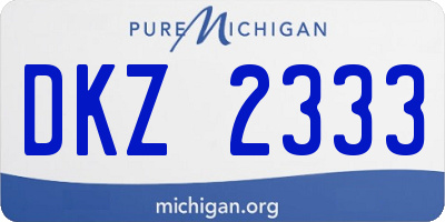 MI license plate DKZ2333