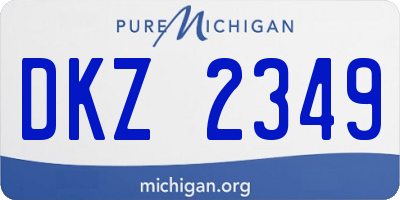 MI license plate DKZ2349
