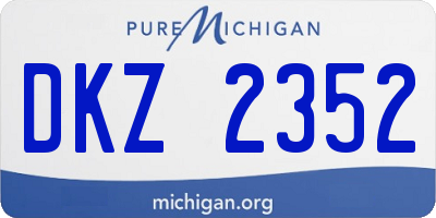 MI license plate DKZ2352