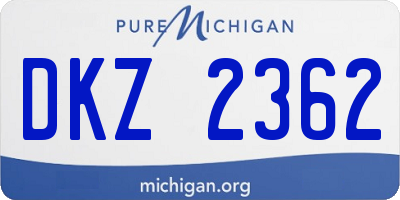 MI license plate DKZ2362
