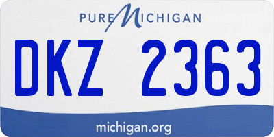 MI license plate DKZ2363