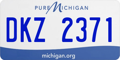 MI license plate DKZ2371