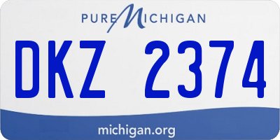 MI license plate DKZ2374