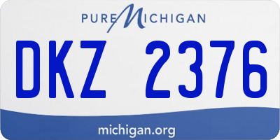 MI license plate DKZ2376