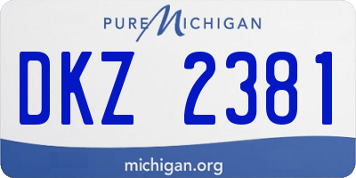 MI license plate DKZ2381