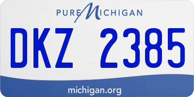 MI license plate DKZ2385