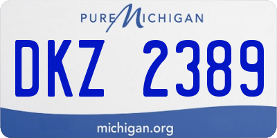 MI license plate DKZ2389