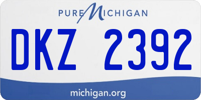 MI license plate DKZ2392