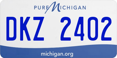 MI license plate DKZ2402