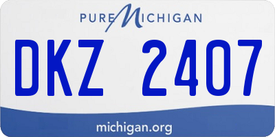 MI license plate DKZ2407