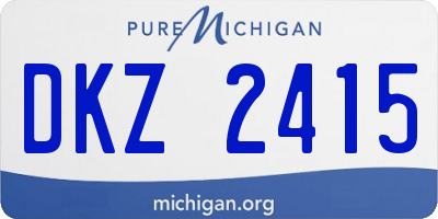 MI license plate DKZ2415