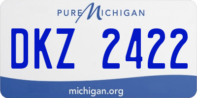 MI license plate DKZ2422