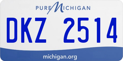 MI license plate DKZ2514