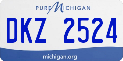 MI license plate DKZ2524