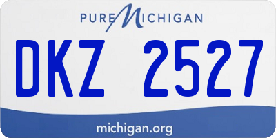 MI license plate DKZ2527