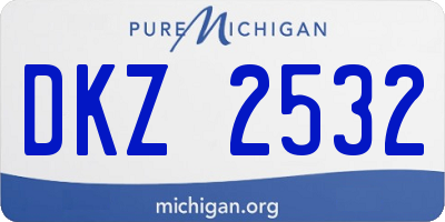 MI license plate DKZ2532