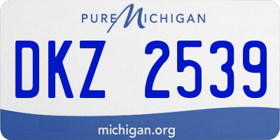 MI license plate DKZ2539