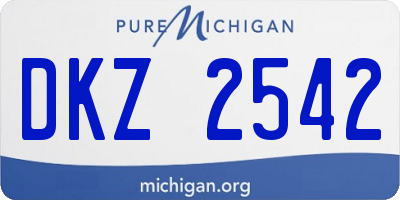 MI license plate DKZ2542